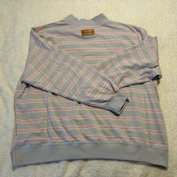 Parke Valentine’s Day Mockneck Pullover Lavender Darling Stripe Size XXL New - Picture 3 of 10